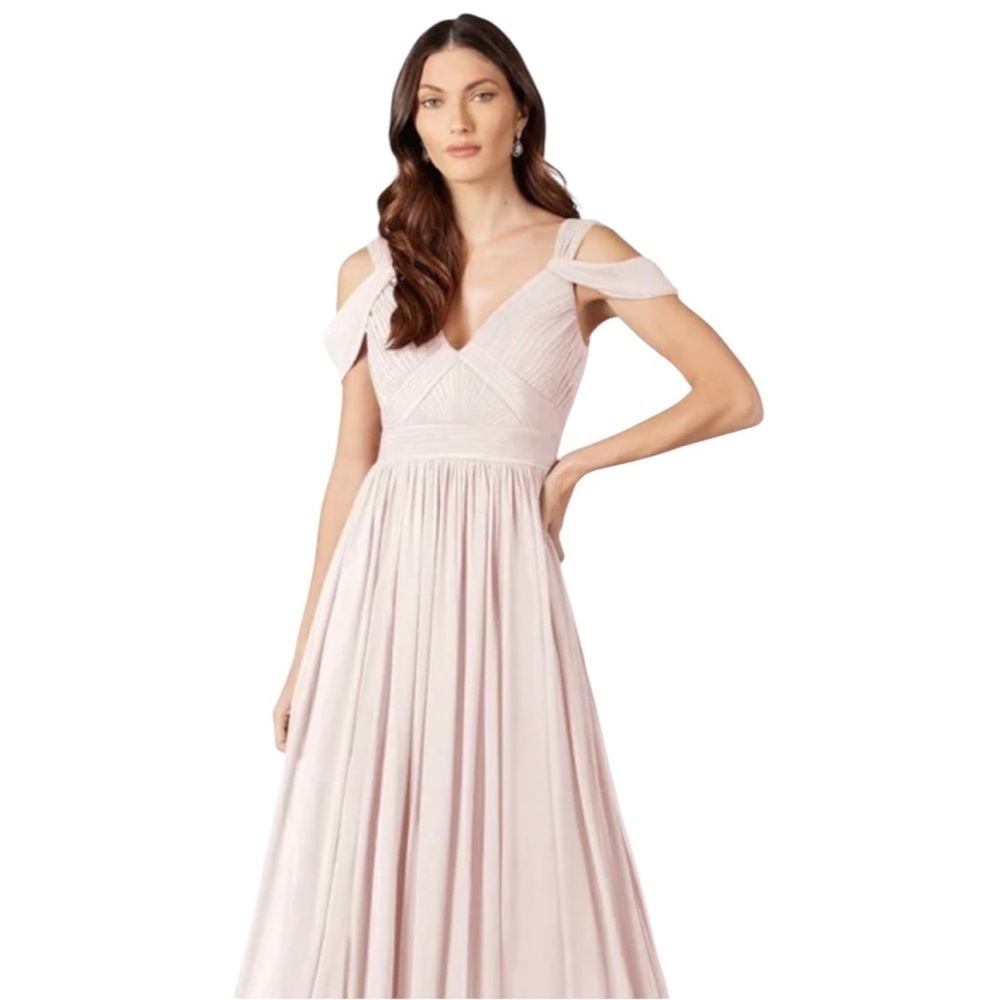 Azazie Calla Bridesmaid Fotmal Dress in Pale Pink Size 2